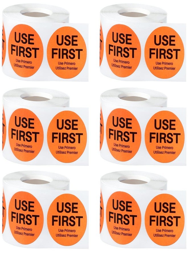 Yexiya 3000 Pcs 1.5 Inch Use First Inventory Control Label Permanent Adhesive Restaurant Quality Food Labels Use First Stickers Food Service Disposable Labels Small Circle Stickers(Orange) - Image 1